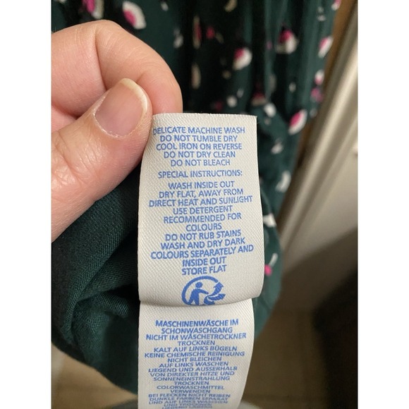 BODEN Mabel Jersey Dress in Green Bud Floral Style J0034 Modal Size 14L Pockets - Picture 11 of 11